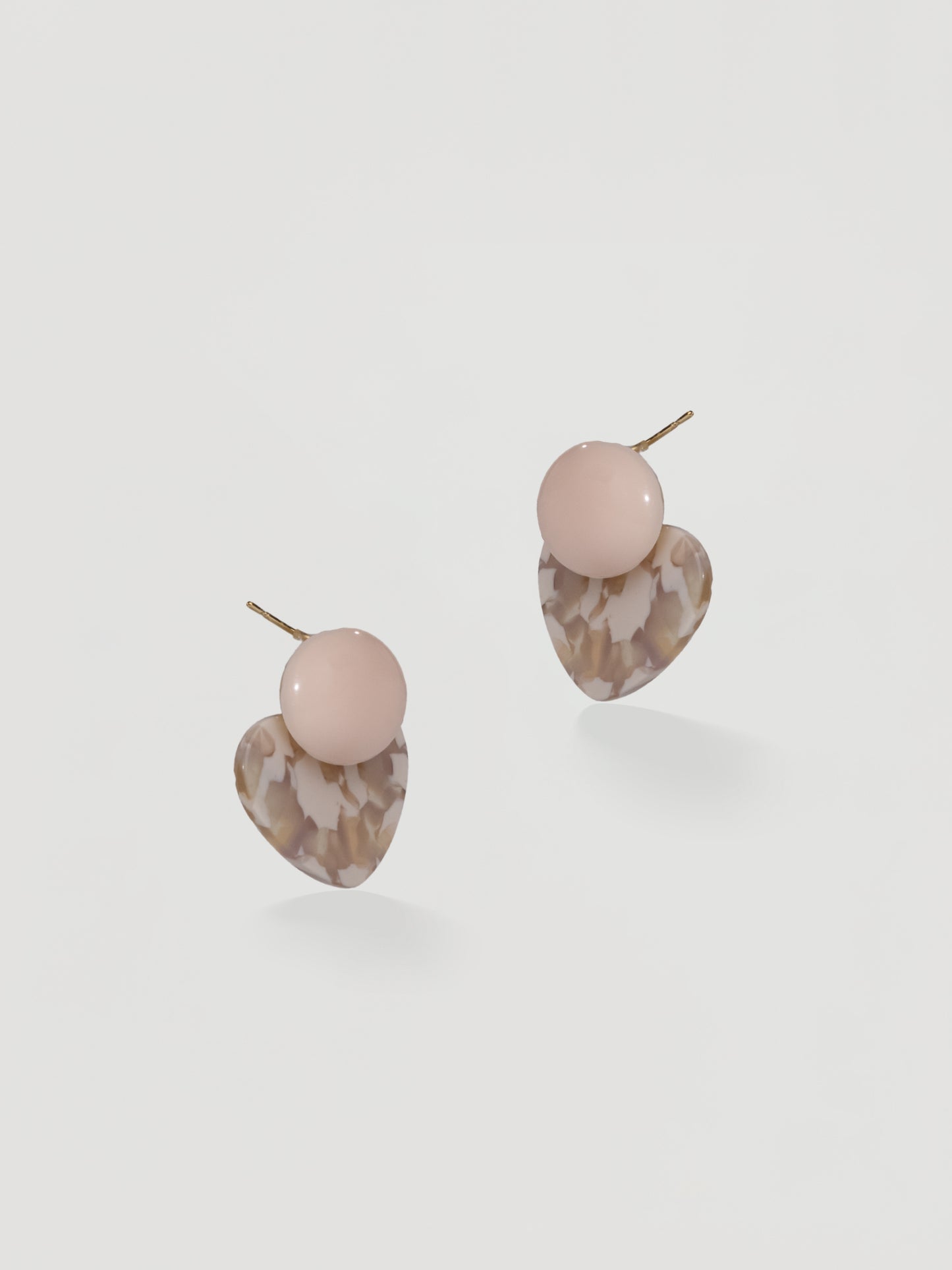Sweetheart Blush & Marbled Resin Drop Earrings