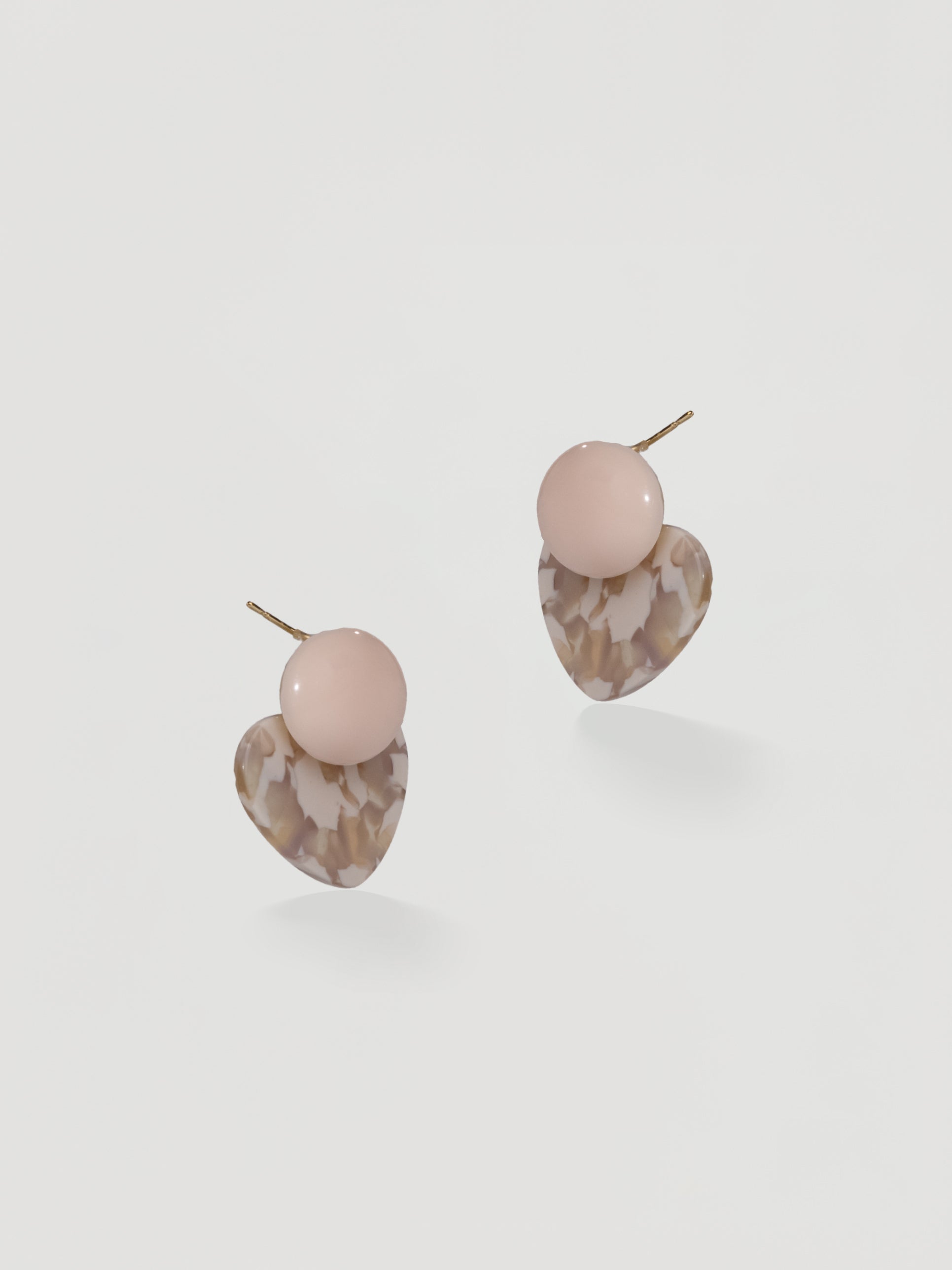 Sweetheart Blush & Marbled Resin Drop Earrings