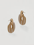 Chic Gold & Striped Resin Arch Drop Earrings