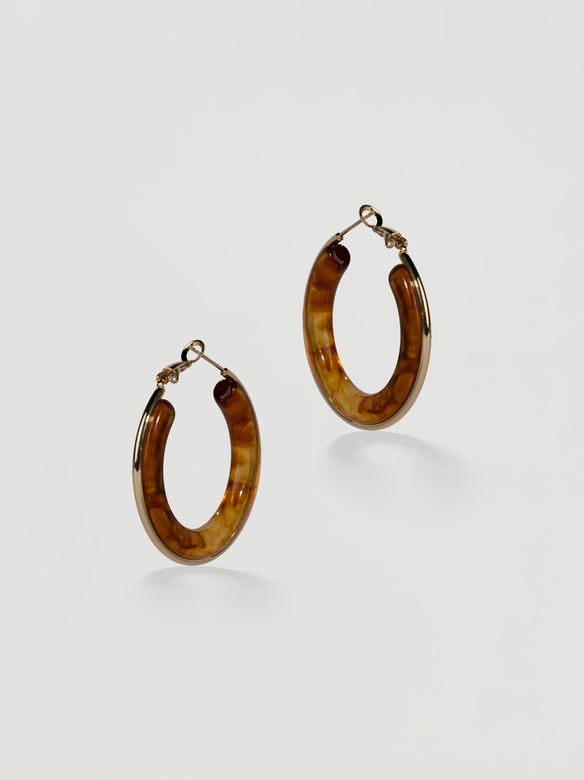 Classic Tortoiseshell Resin Hoop Earrings