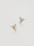 Dainty Gold & Clear Crystal Geometric Cluster Studs
