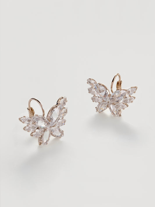 Ethereal Butterfly Crystal Drop Earrings