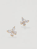 Dainty Gold Clear Zirconia Butterfly Studs