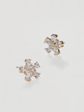 Elegant Clear Crystal Bloom Stud Earrings