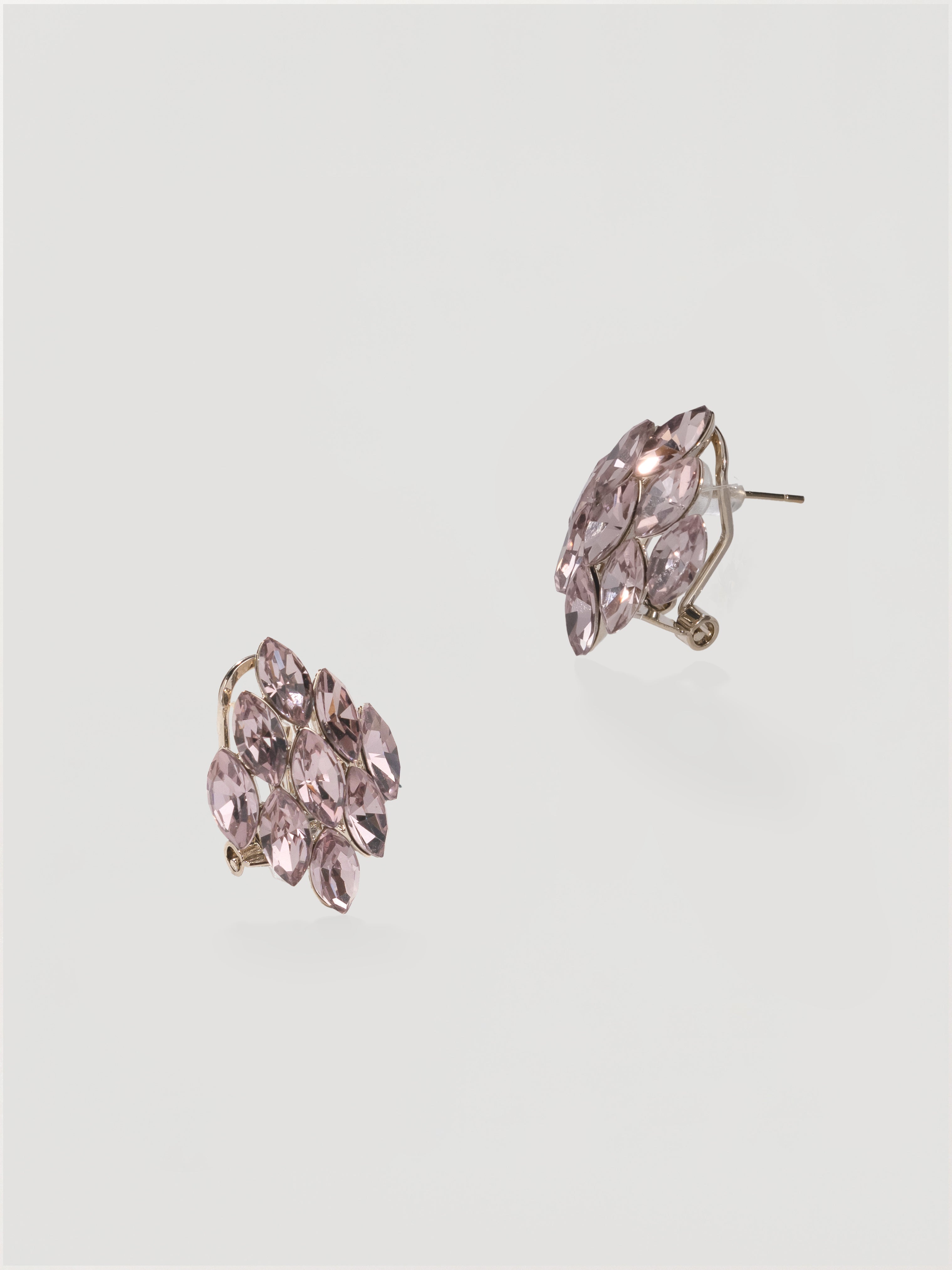 Fairy looking light purple Marquise Crystal Cluster Earrings