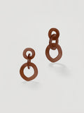 Retro Caramel Resin Chain Link Drop Earrings
