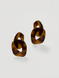 Statement Dark Tortoiseshell Resin Link Earrings