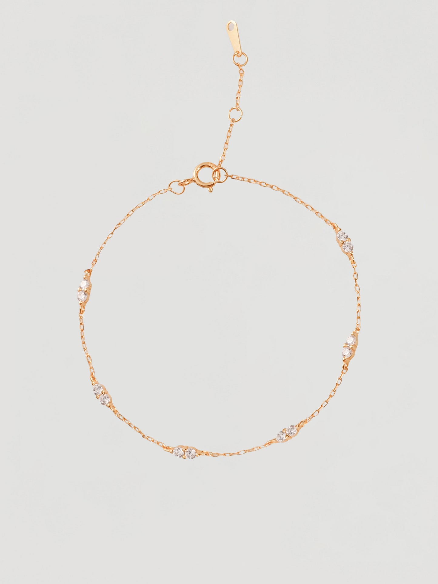 Dainty Gold Crystal Station Chain Bracelet
