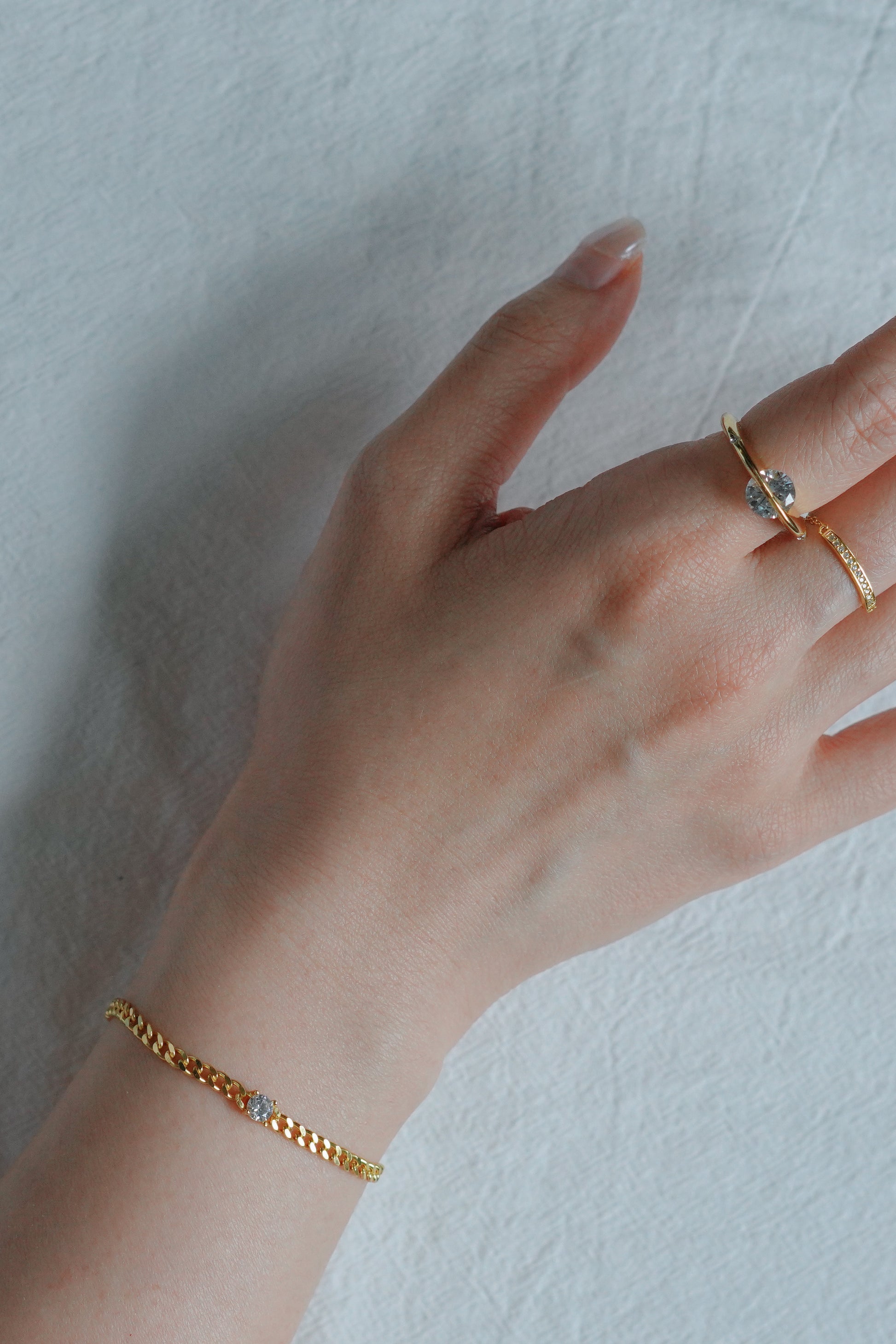 Bold Gold Curb Chain Crystal Bracelet