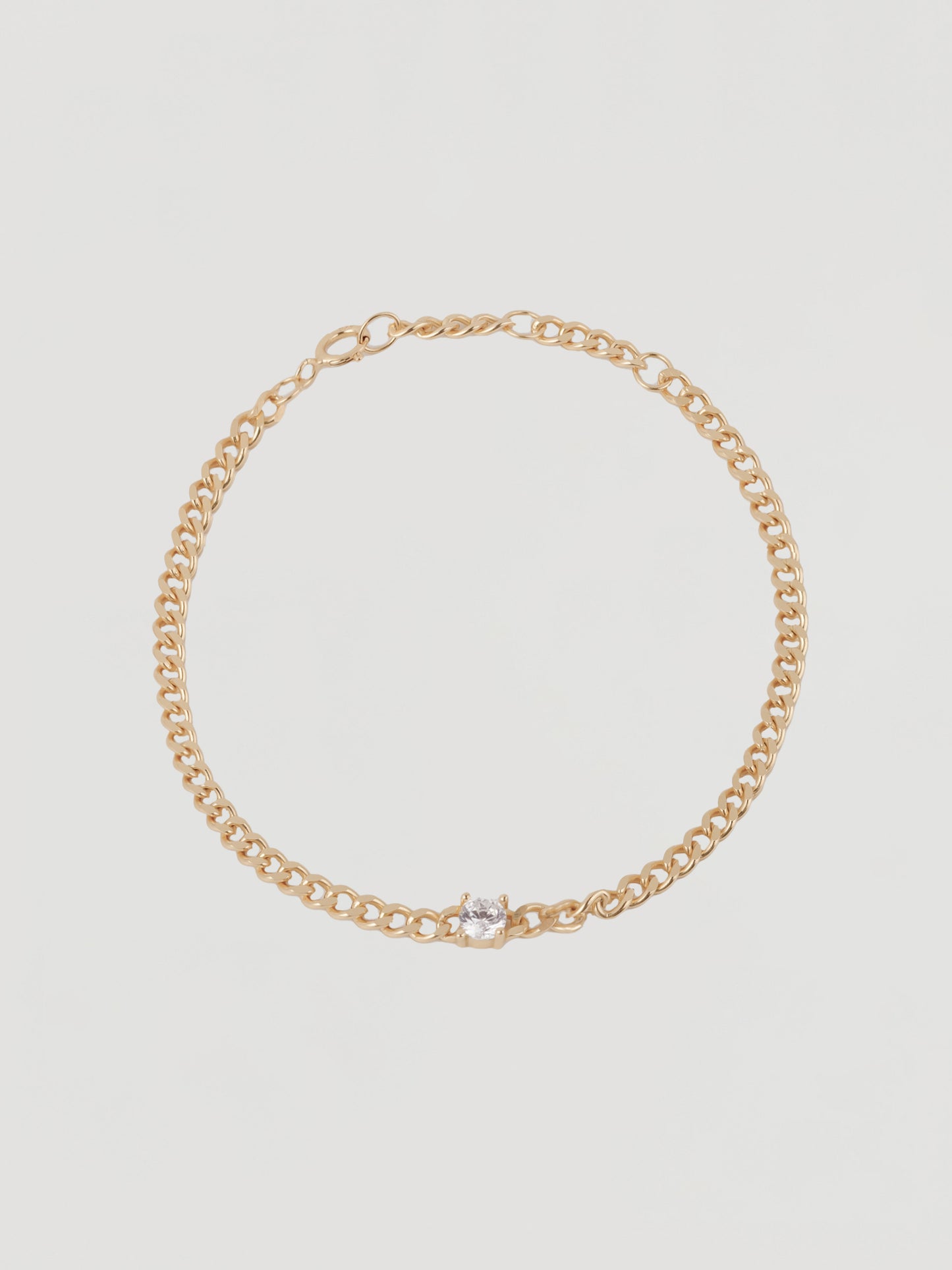 Bold Gold Curb Chain Crystal Bracelet