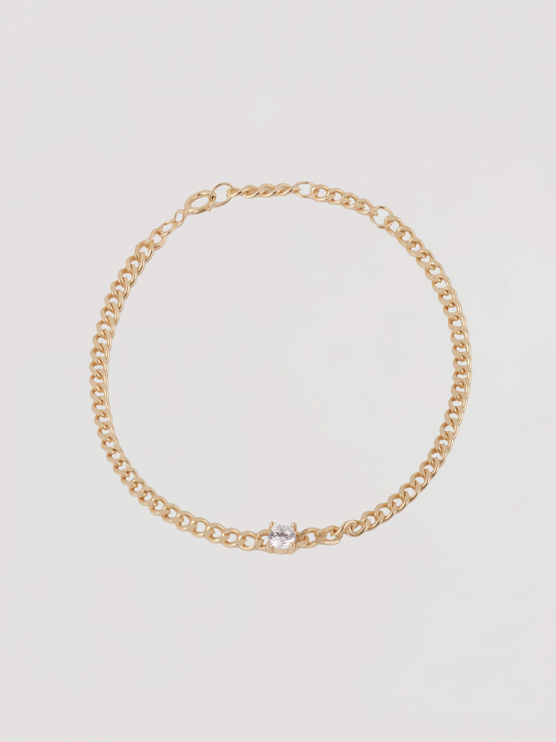 Bold Gold Curb Chain Crystal Bracelet