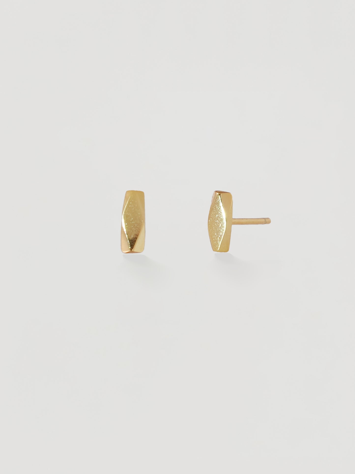 Minimalist Brushed Gold Geometric Stud Earrings