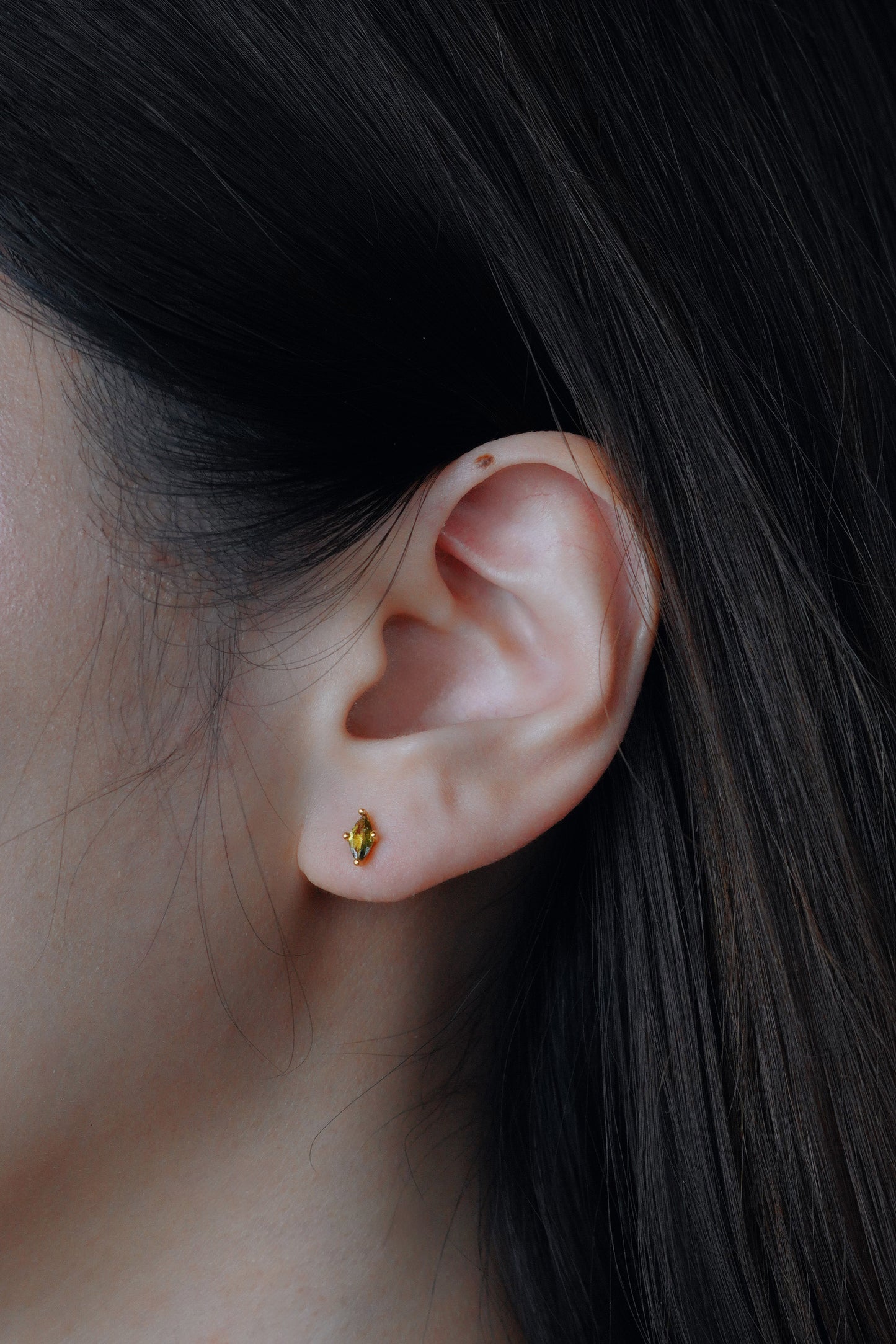 Dainty Gold Olive Marquise Crystal Stud Earrings