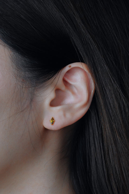 Dainty Gold Olive Marquise Crystal Stud Earrings