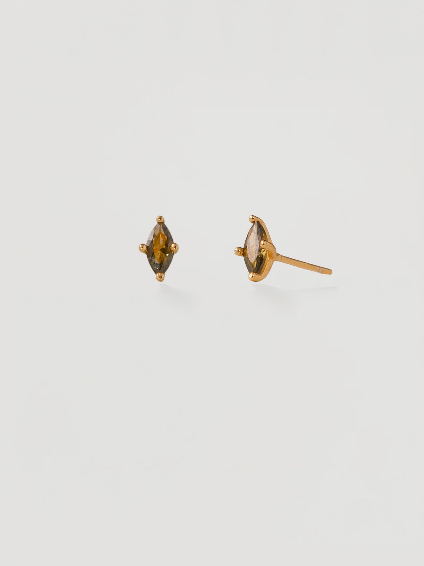 Dainty Gold Olive Marquise Crystal Stud Earrings