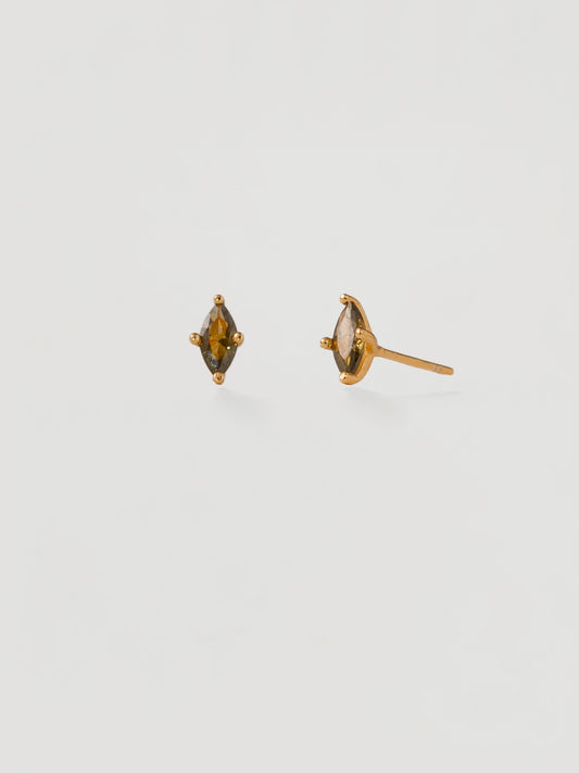 Dainty Gold Olive Marquise Crystal Stud Earrings