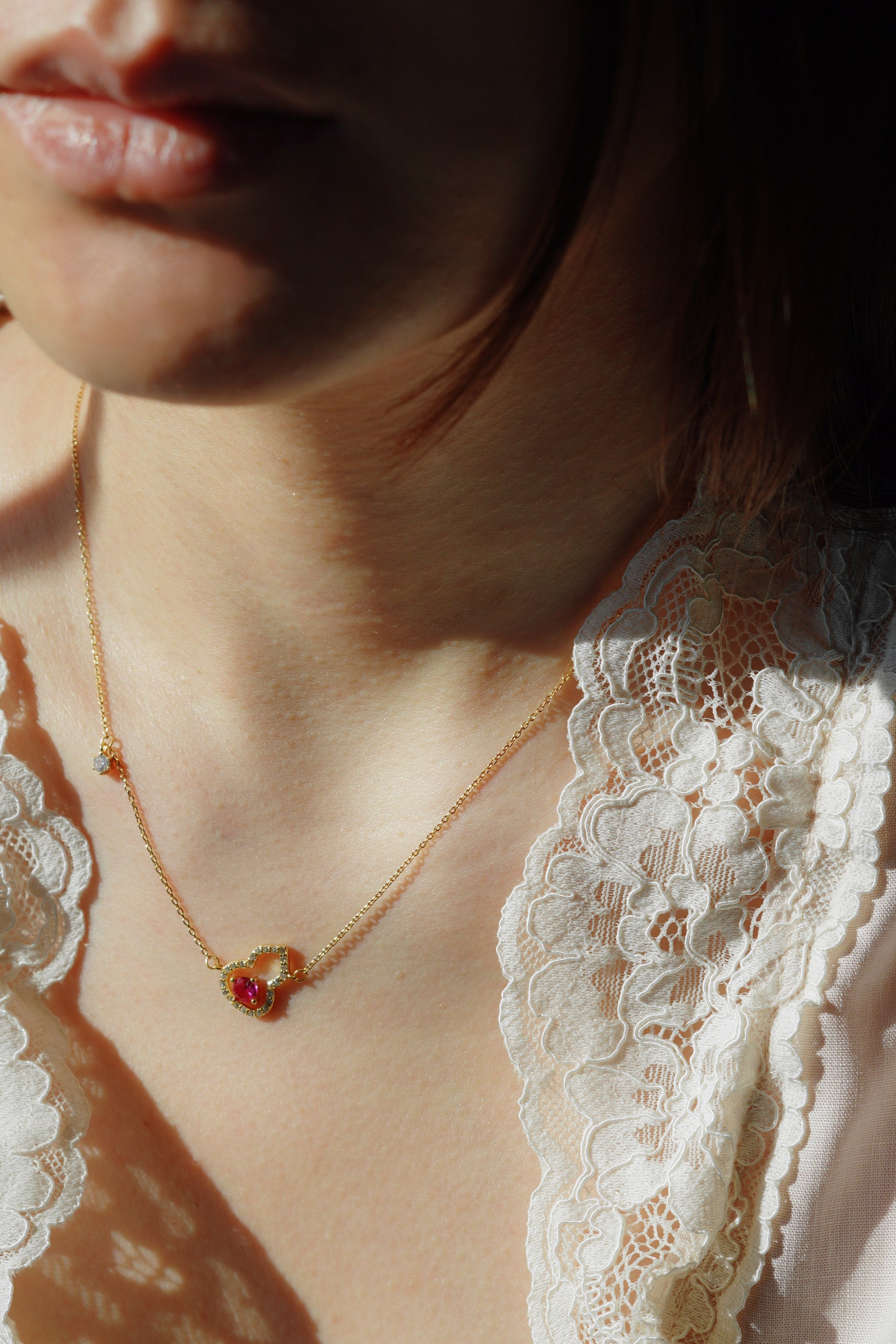 Lucky Gold Gourd & Pink Crystal Necklace