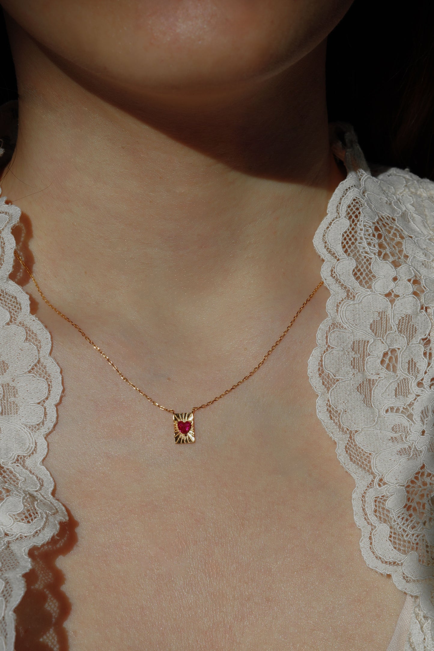 Romantic Gold Heart Tag Pendant Necklace