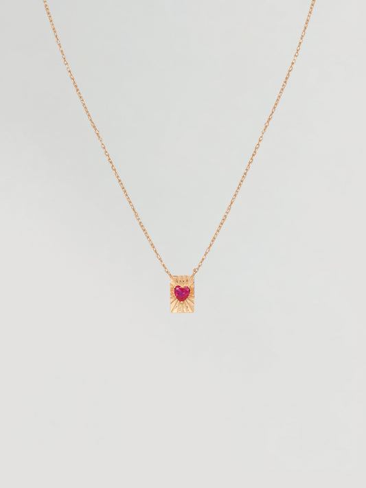 Romantic Gold Heart Tag Pendant Necklace