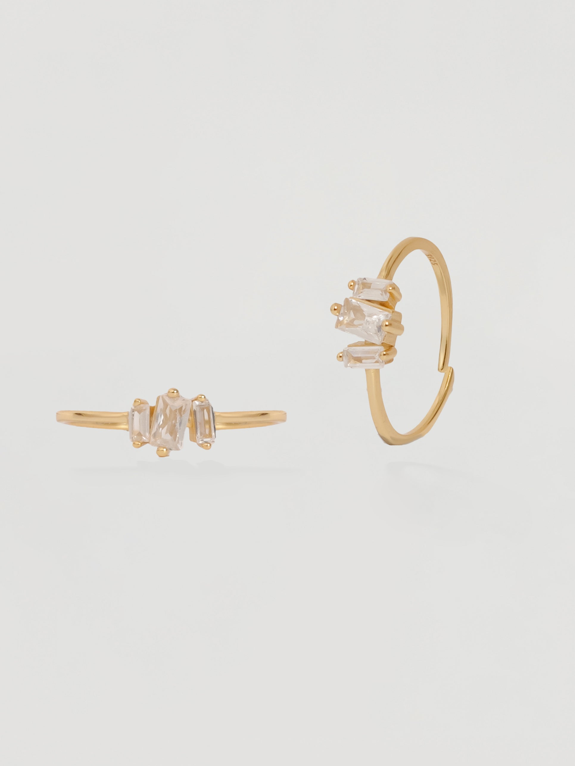 Dainty Gold Baguette Cluster Ring